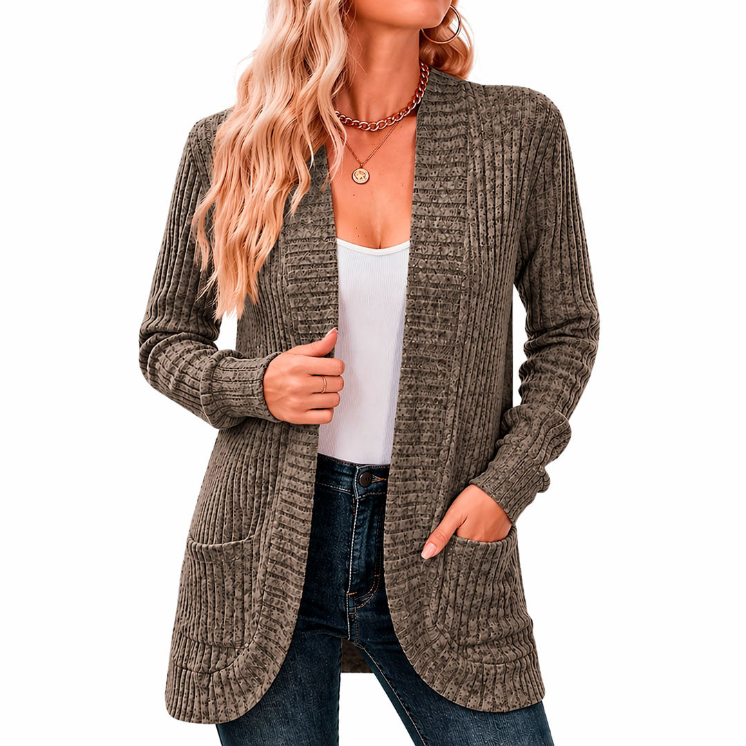 Women's Chenille Knit Cardigan with Pockets Louise