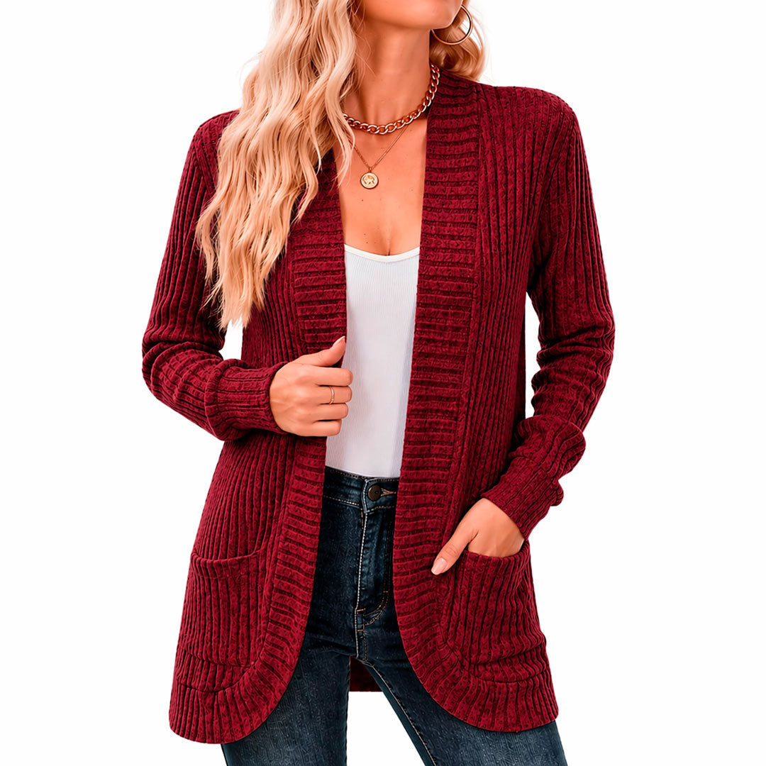Women's Chenille Knit Cardigan with Pockets Louise