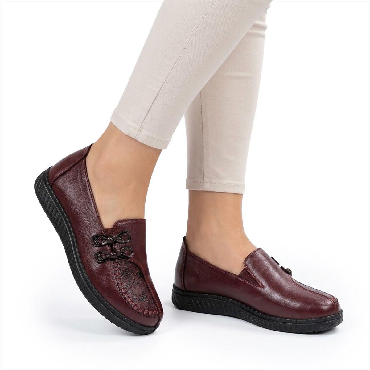 Women's Embossed Leather Loafers Louise
