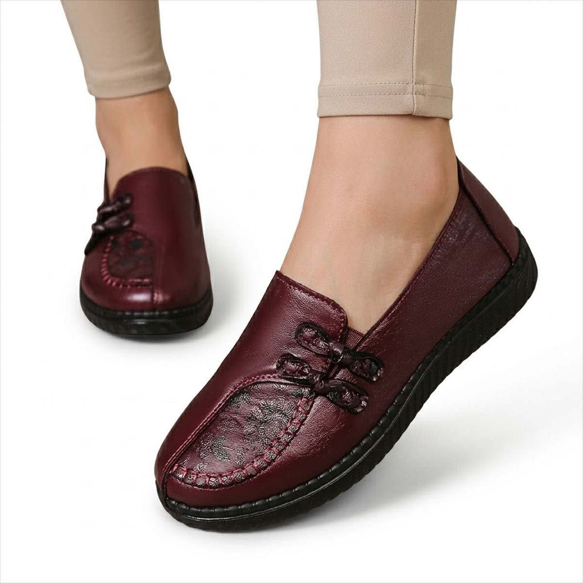 Women's Embossed Leather Loafers Louise