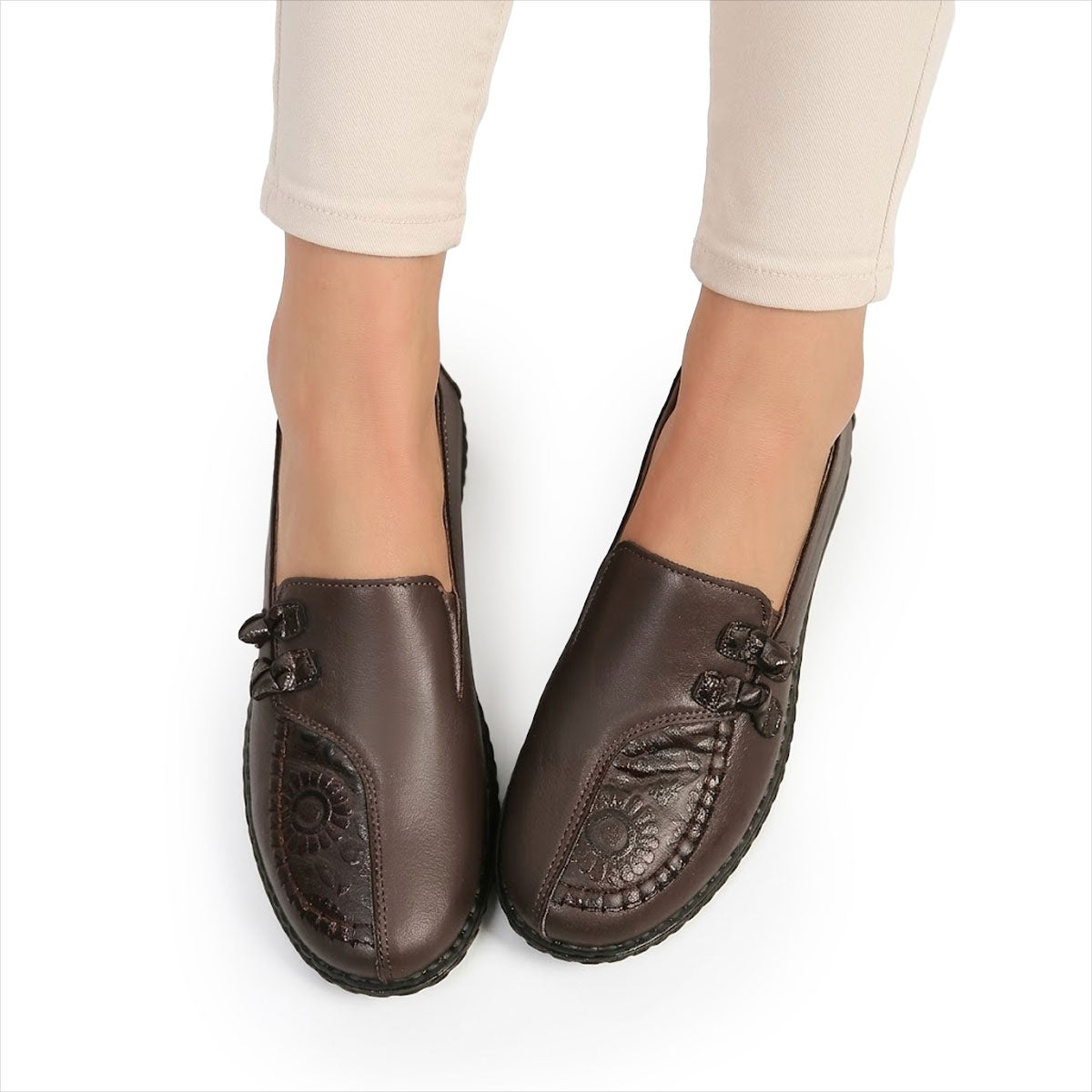 Women's Embossed Leather Loafers Louise