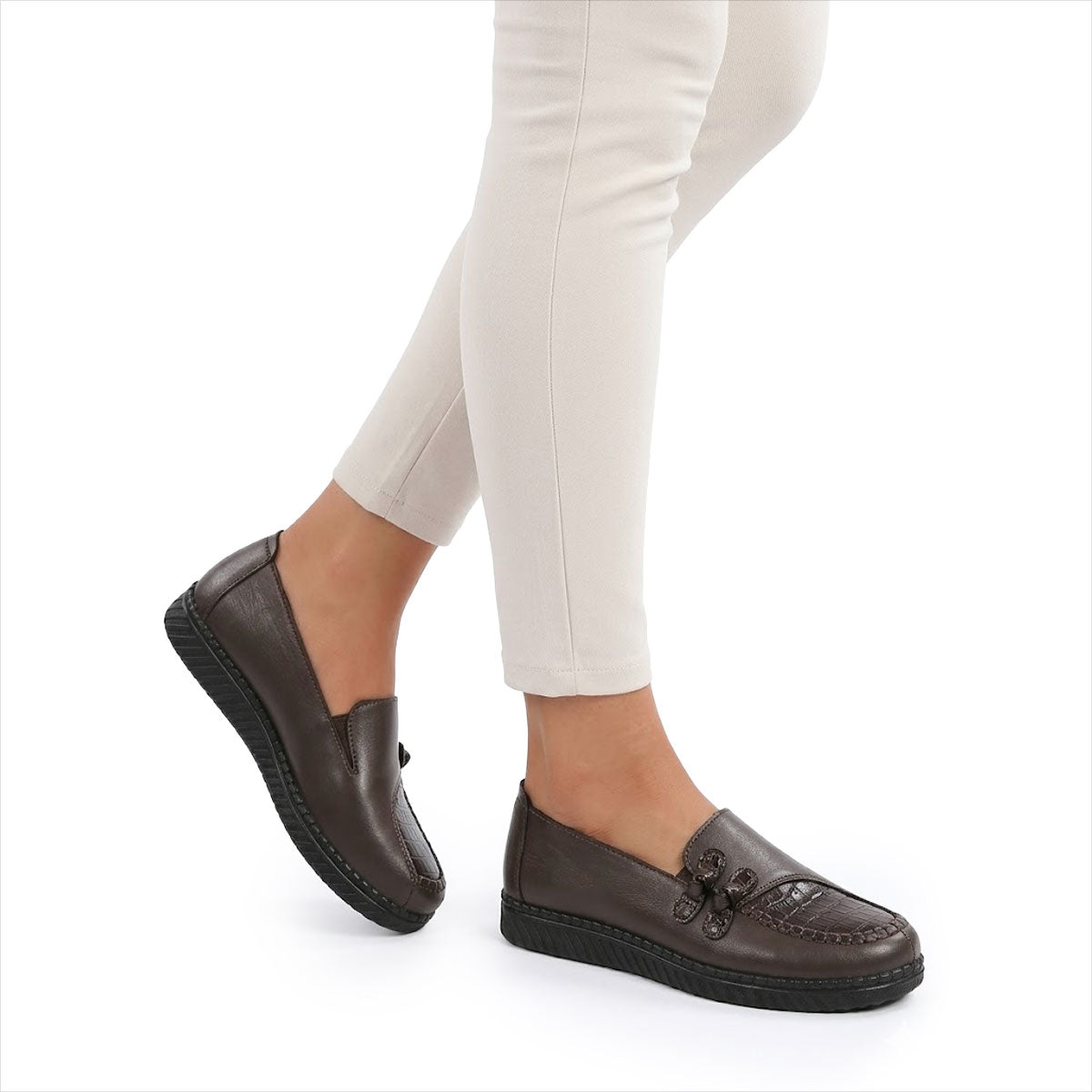 Women's Embossed Leather Loafers Louise