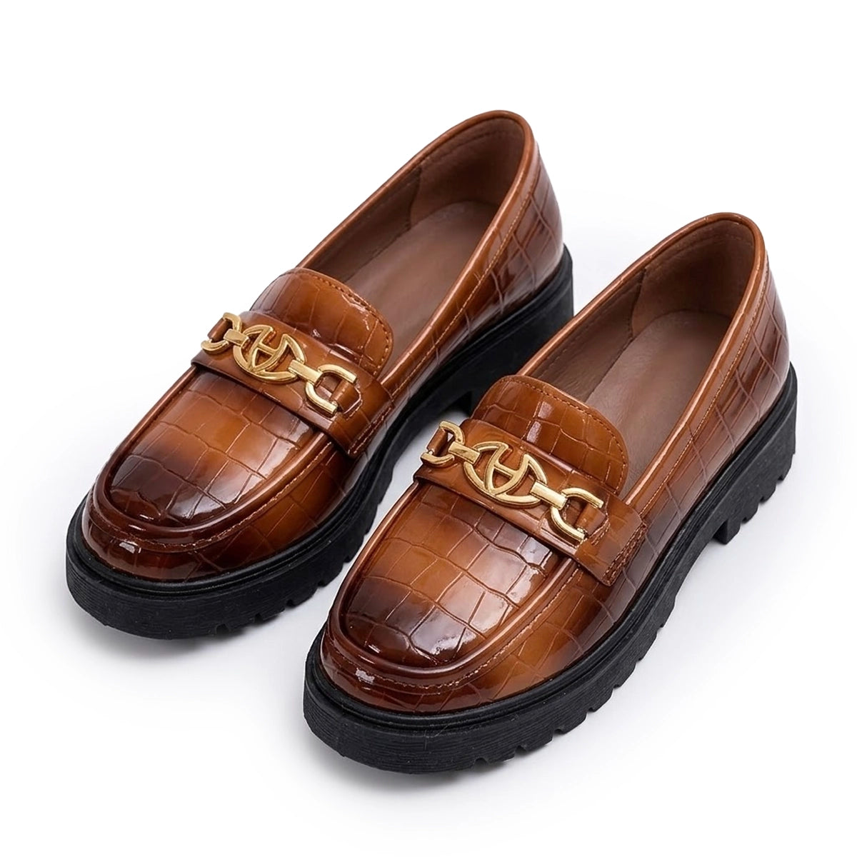 Women's Imitation Crocodile Moccasins Shoes Louise