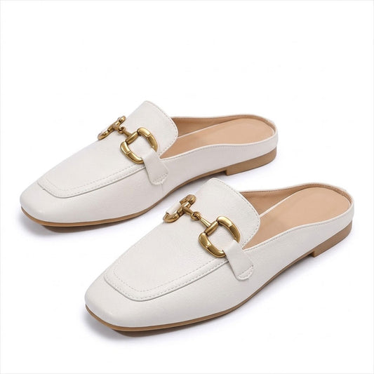 Women's Leather Mules with Horsebit Detail Louise