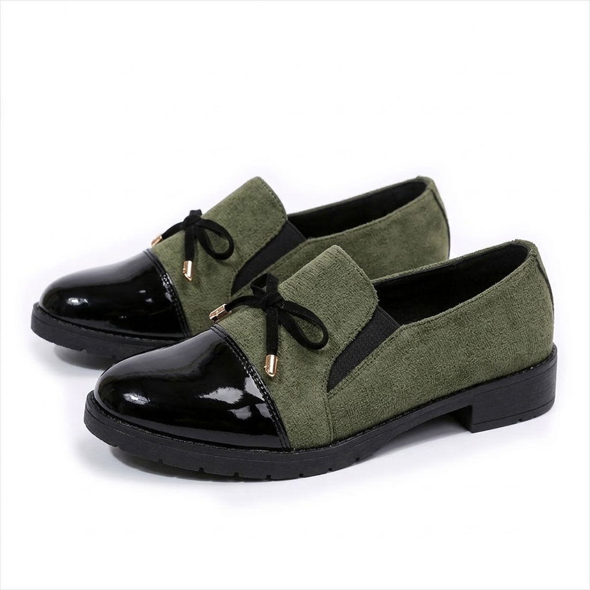 Women's Patent Leather Loafers with Bow Louise