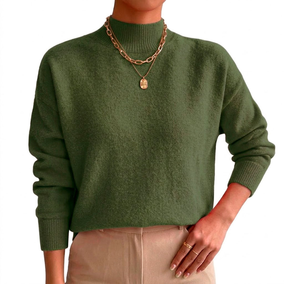 Women's Soft Fabric High Neck Sweater Louise