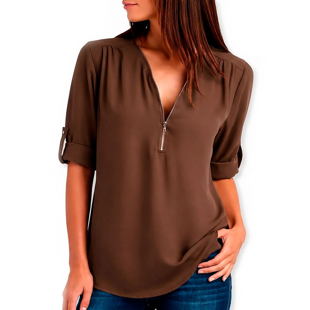 Women's V-Neck Elegant Blouse Louise