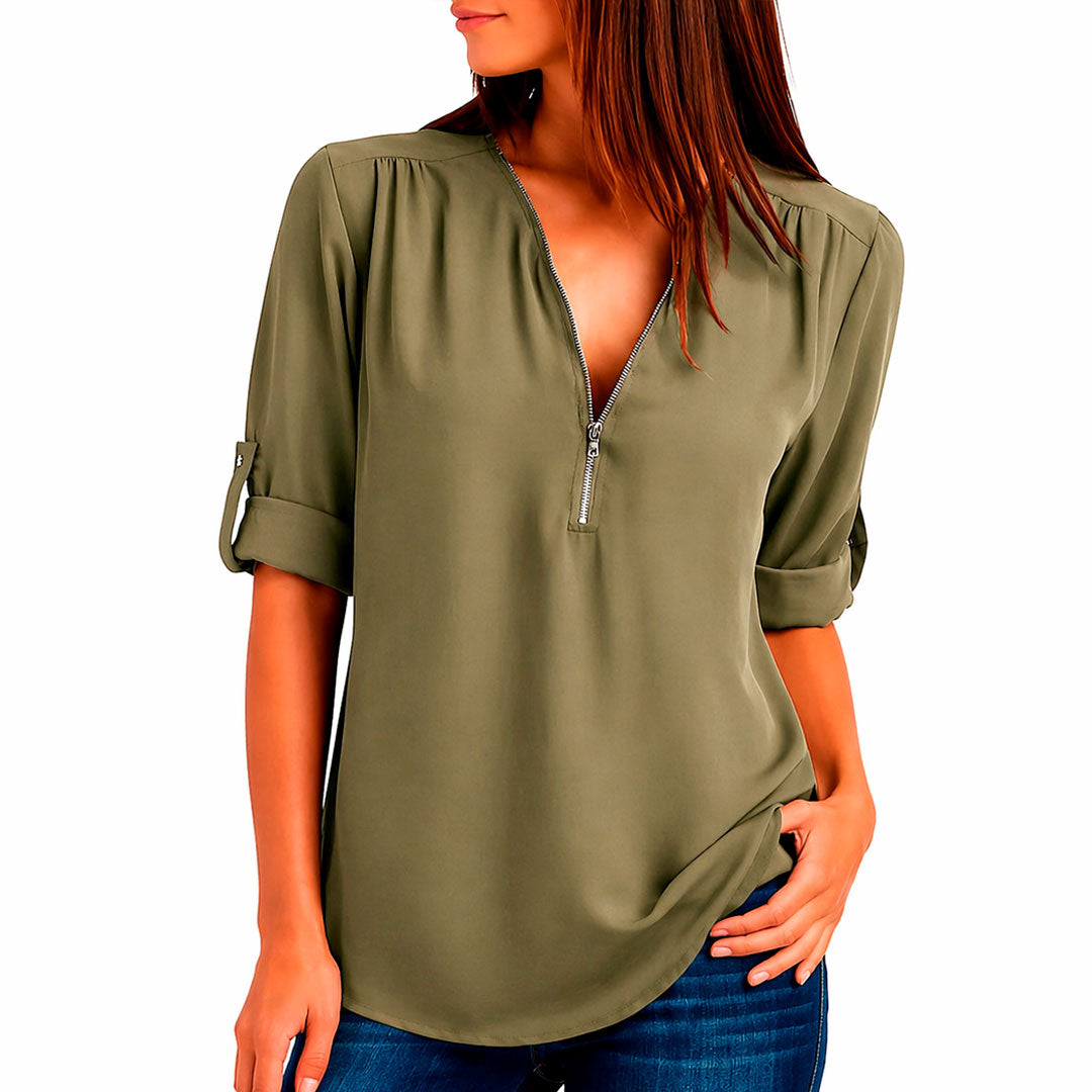 Women's V-Neck Elegant Blouse Louise