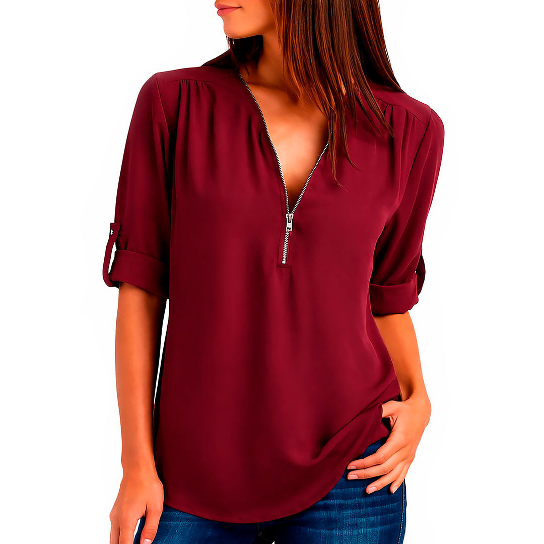 Women's V-Neck Elegant Blouse Louise