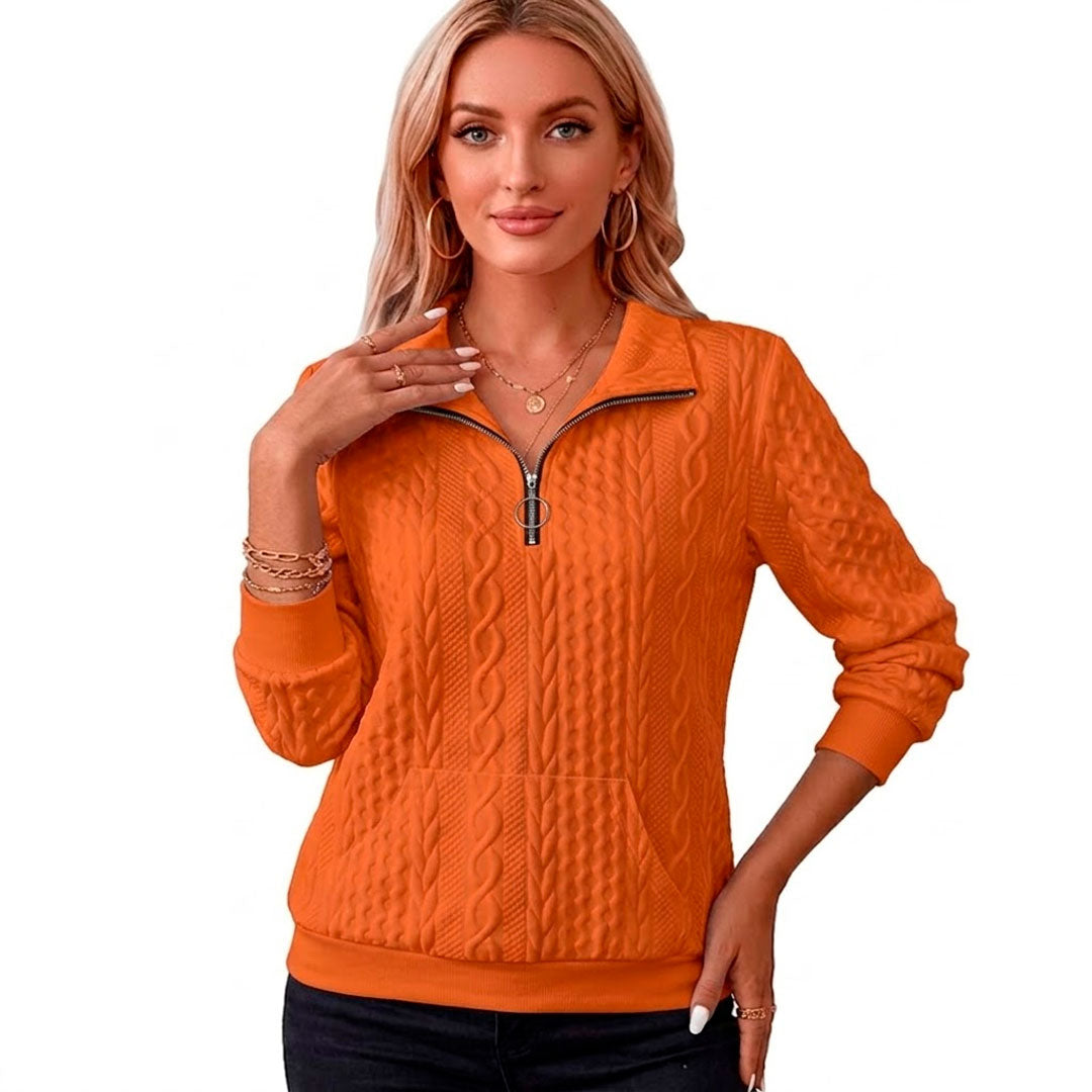 Women's Zipped Collar Knit Sweater Louise