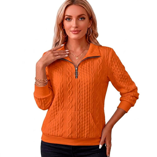 Women's Zipped Collar Knit Sweater Louise