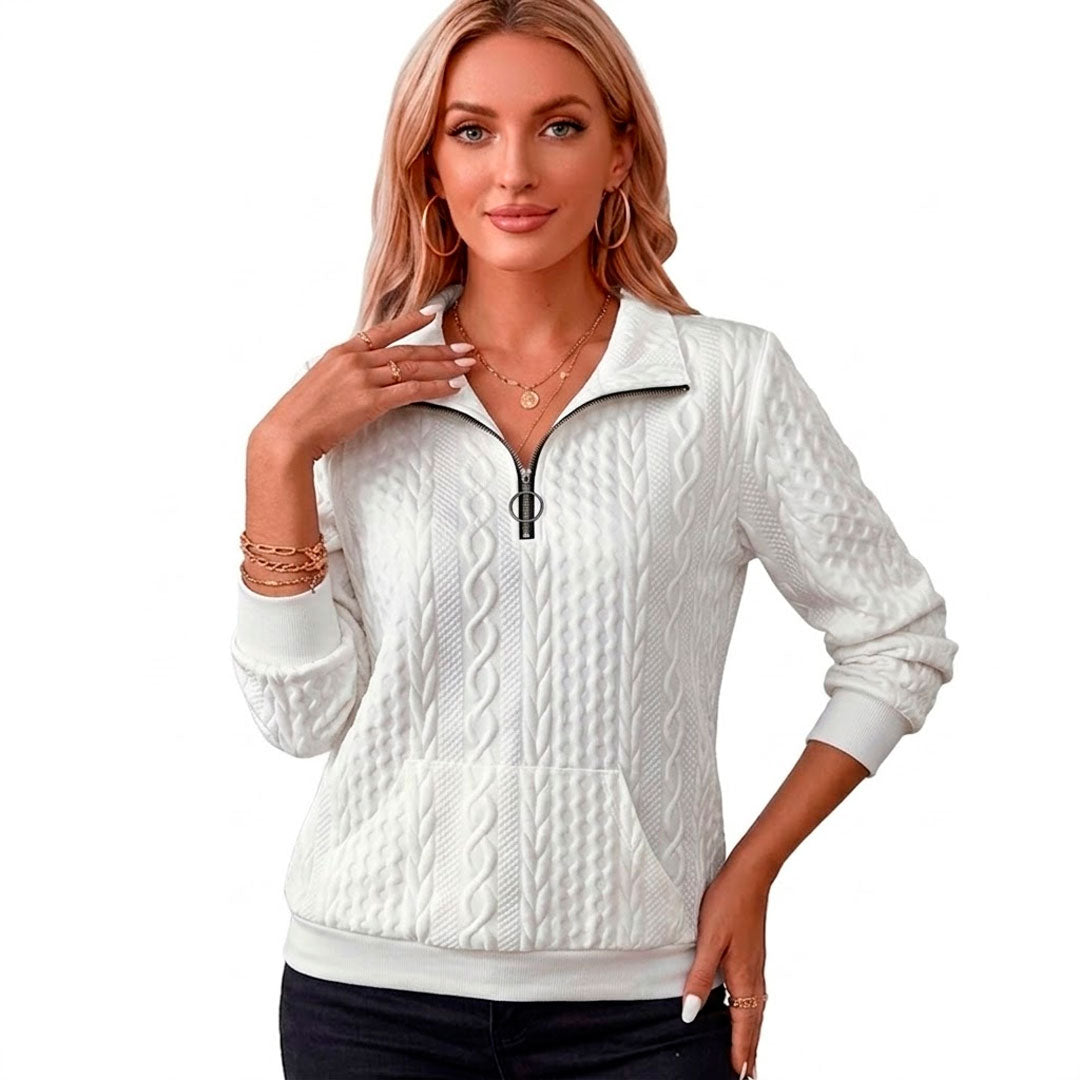 Women's Zipped Collar Knit Sweater Louise