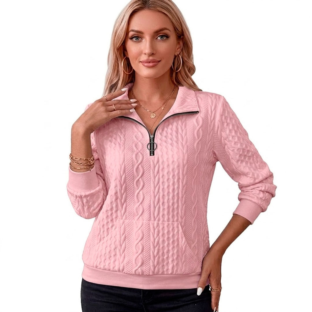Women's Zipped Collar Knit Sweater Louise