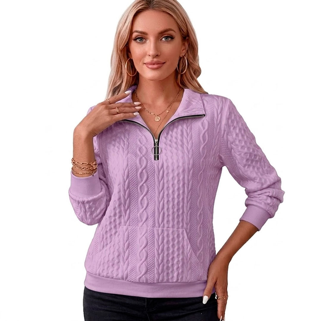 Women's Zipped Collar Knit Sweater Louise
